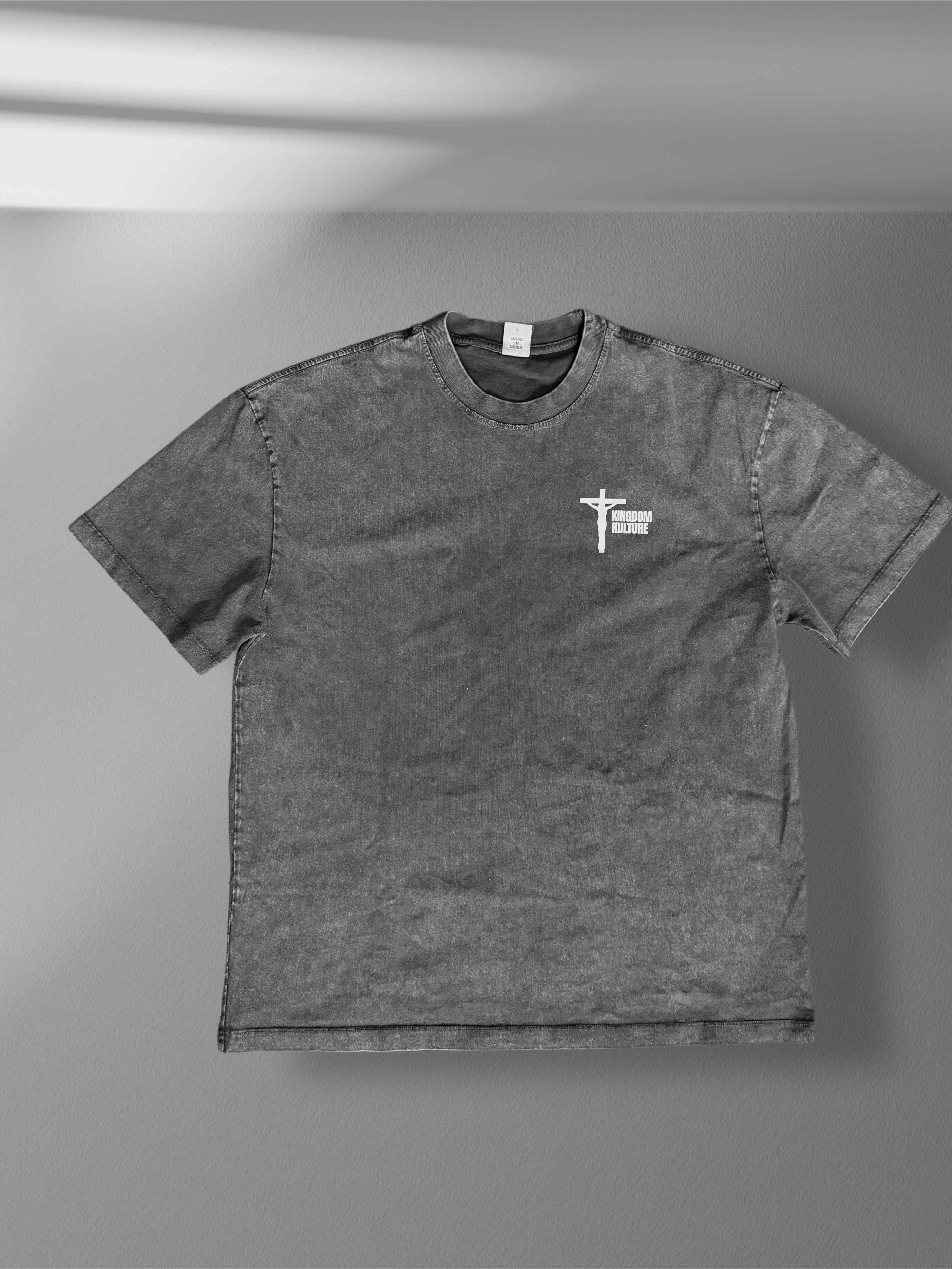 ALL FOR HIS GLORY Acid Wash Oversized Tee