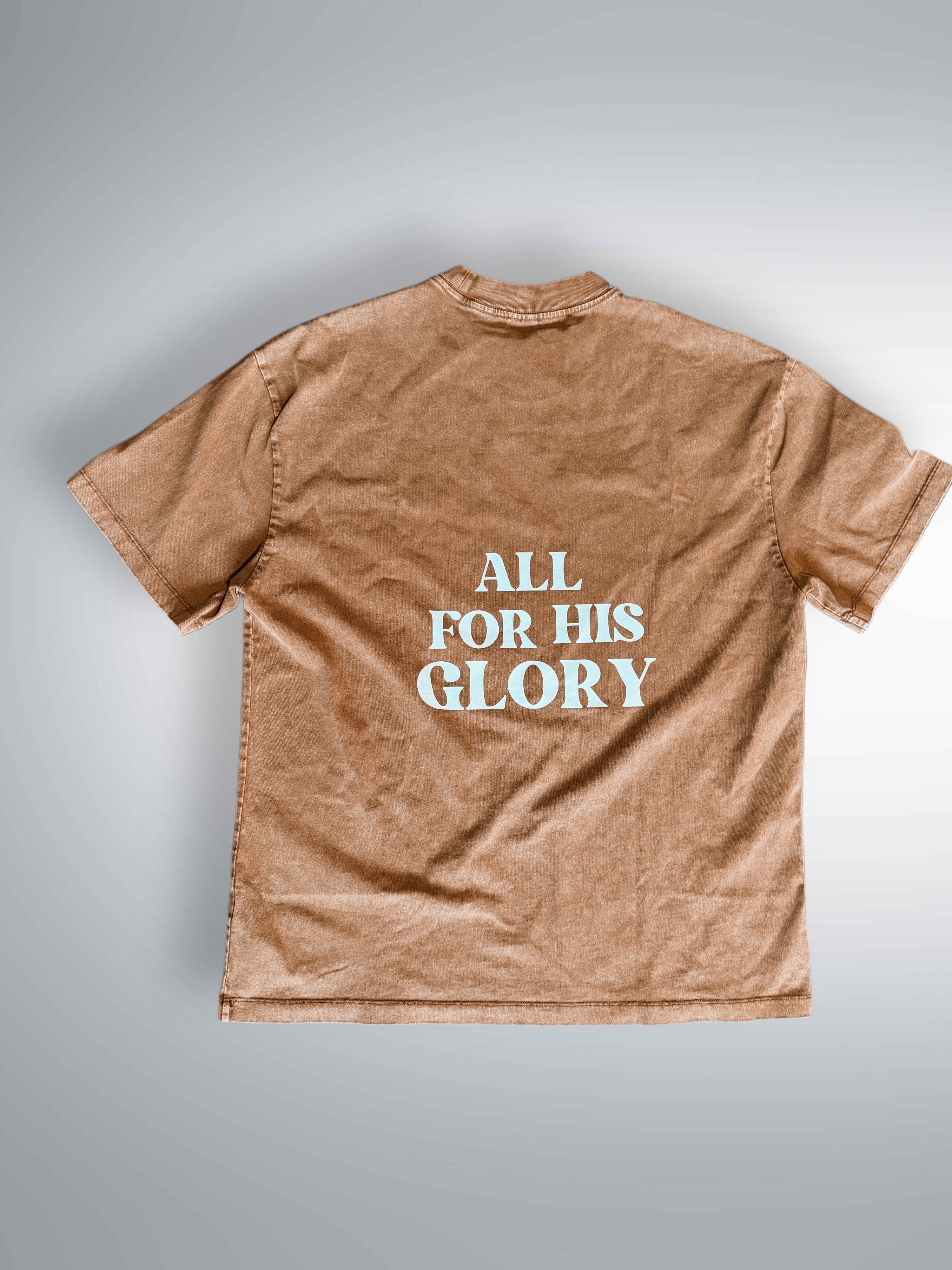 ALL FOR HIS GLORY Acid Wash Oversized Tee