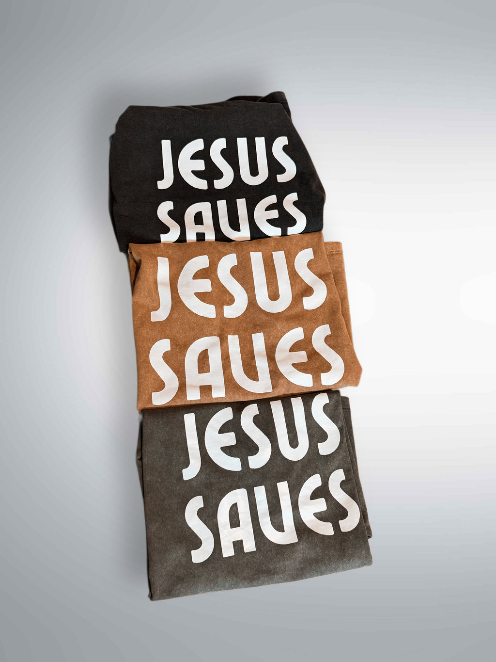 JESUS SAVES Acid Wash oversized Tee