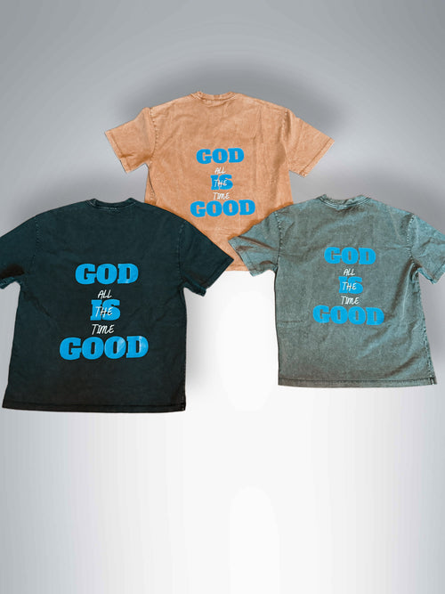 GOD IS GOOD Acid Wash Oversized Tee