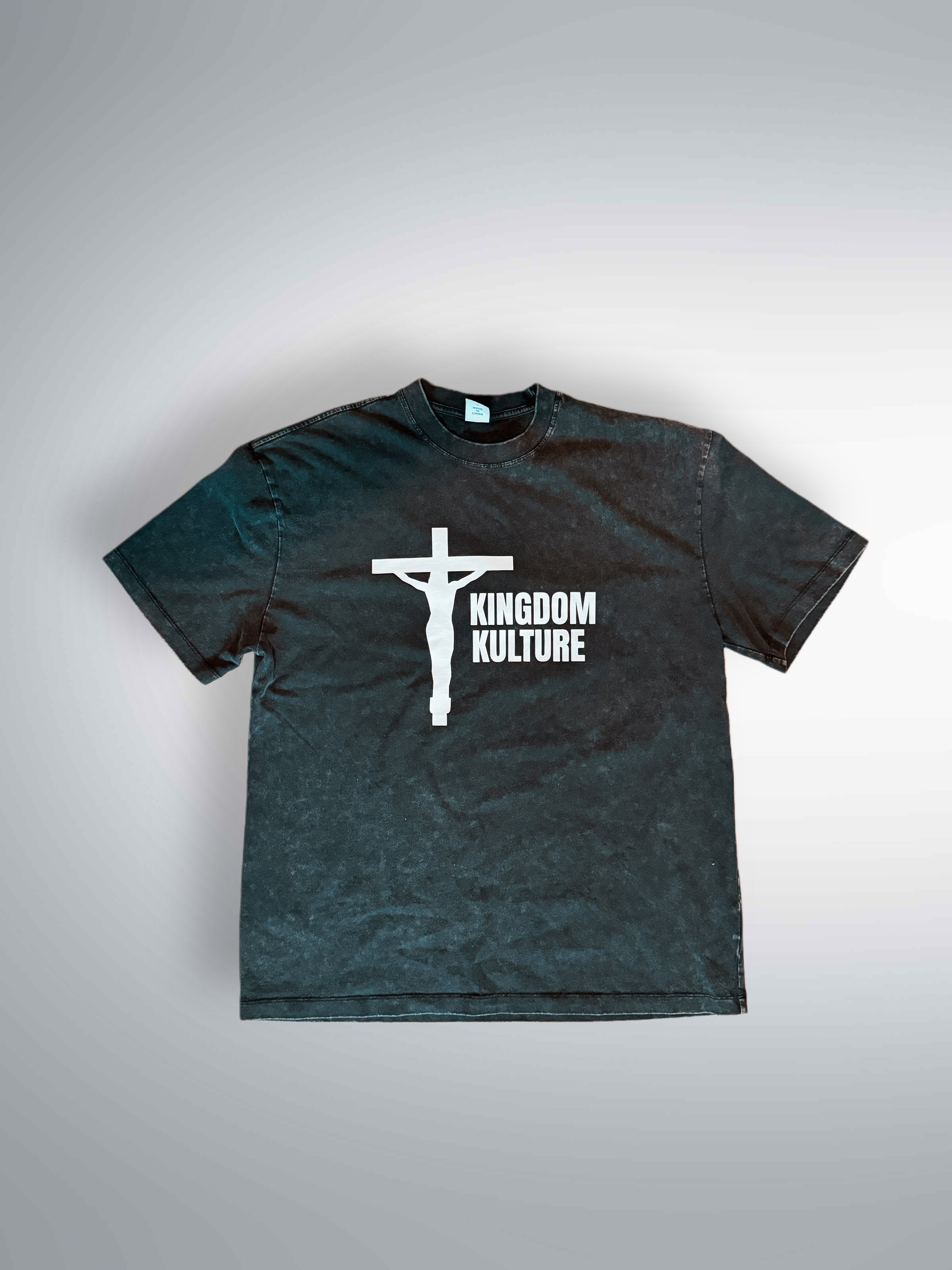 Kingdom Culture Logo Tee Acid Wash Oversized tee