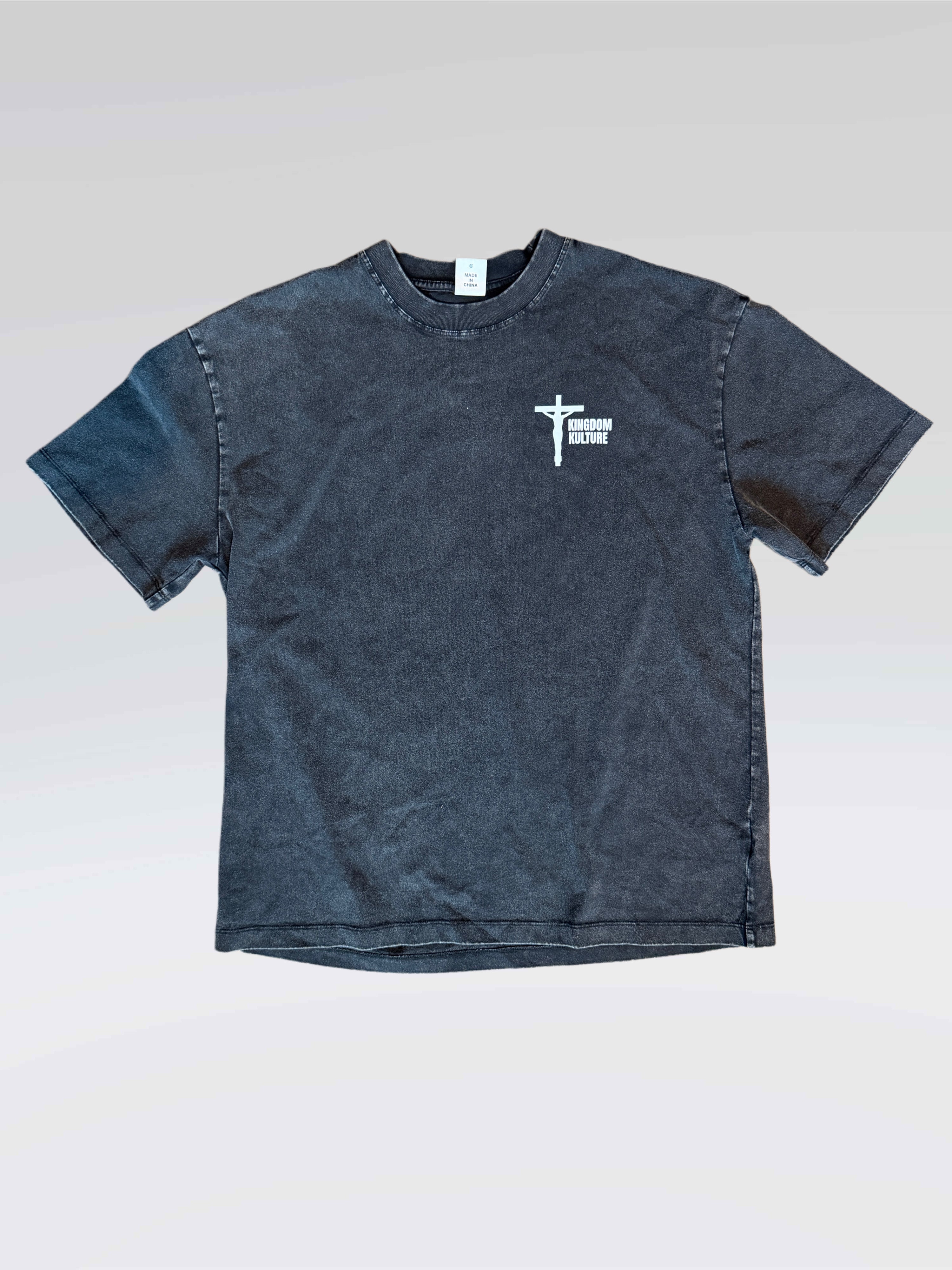 ALL FOR HIS GLORY Acid Wash Oversized Tee