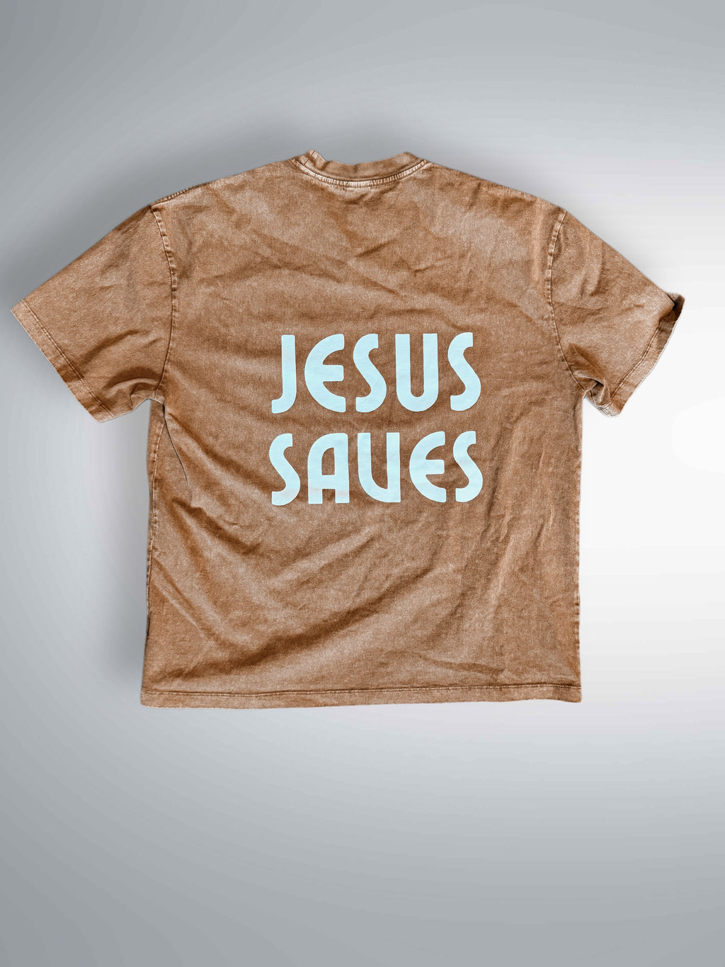 JESUS SAVES Acid Wash oversized Tee