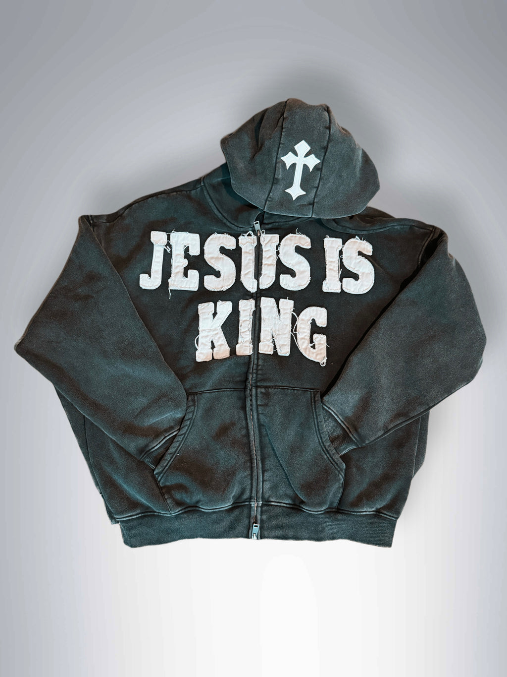 JESUS IS KING Acid Wash Heavyweight Jacket