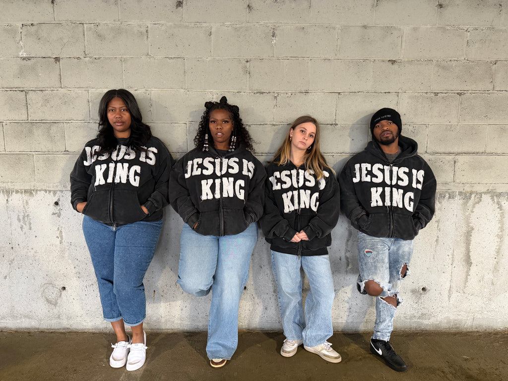 JESUS IS KING Acid Wash Heavyweight Jacket