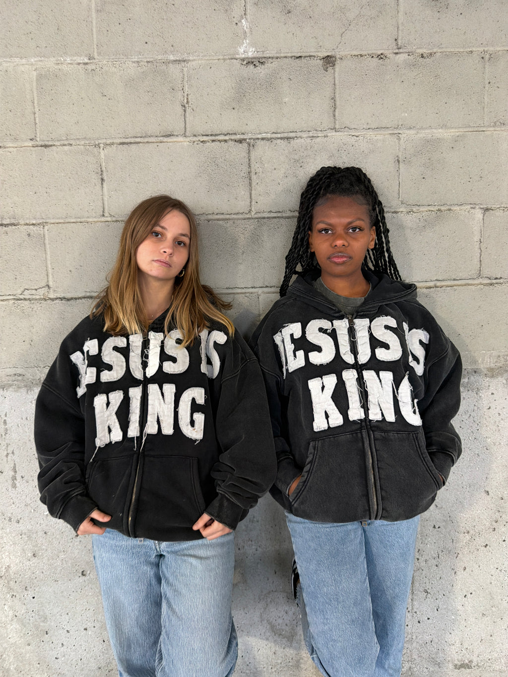 JESUS IS KING Acid Wash Heavyweight Jacket