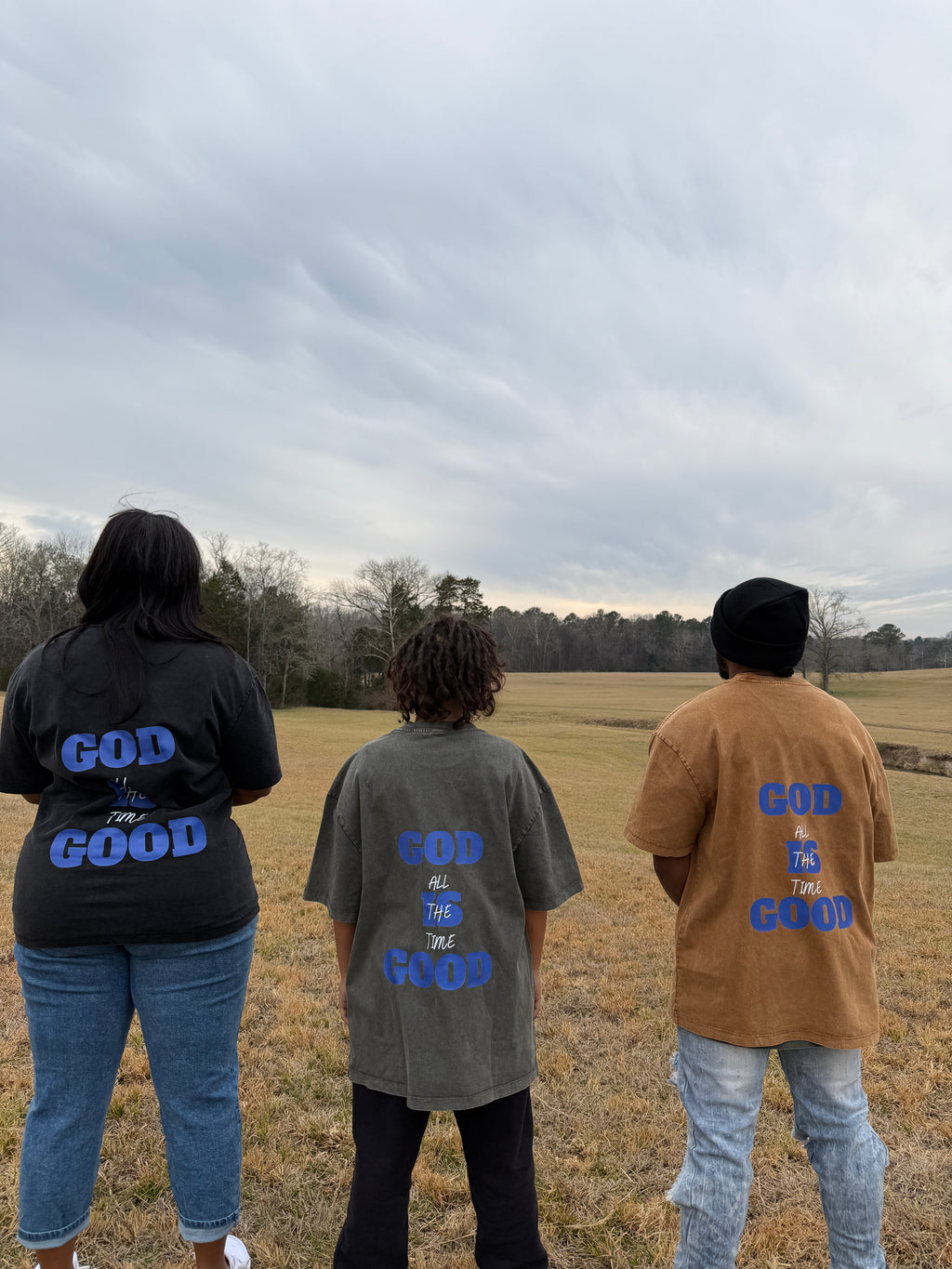 GOD IS GOOD Acid Wash Oversized Tee